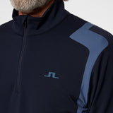 J.Lindeberg Golf Pullover - Lukas QZ Mid - Vintage Indigo AW25