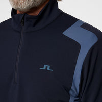 J.Lindeberg Golf Pullover - Lukas QZ Mid - Vintage Indigo AW25