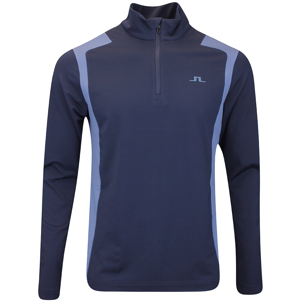 J.Lindeberg Golf Pullover - Lukas QZ Mid - Vintage Indigo AW25