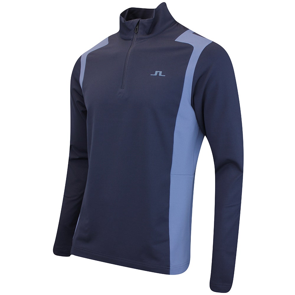 J.Lindeberg Golf Pullover - Lukas QZ Mid - Vintage Indigo AW25
