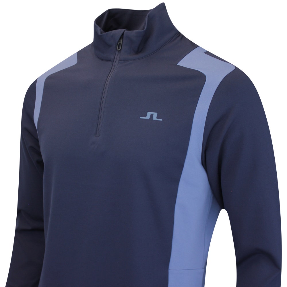 J.Lindeberg Golf Pullover - Lukas QZ Mid - Vintage Indigo AW25