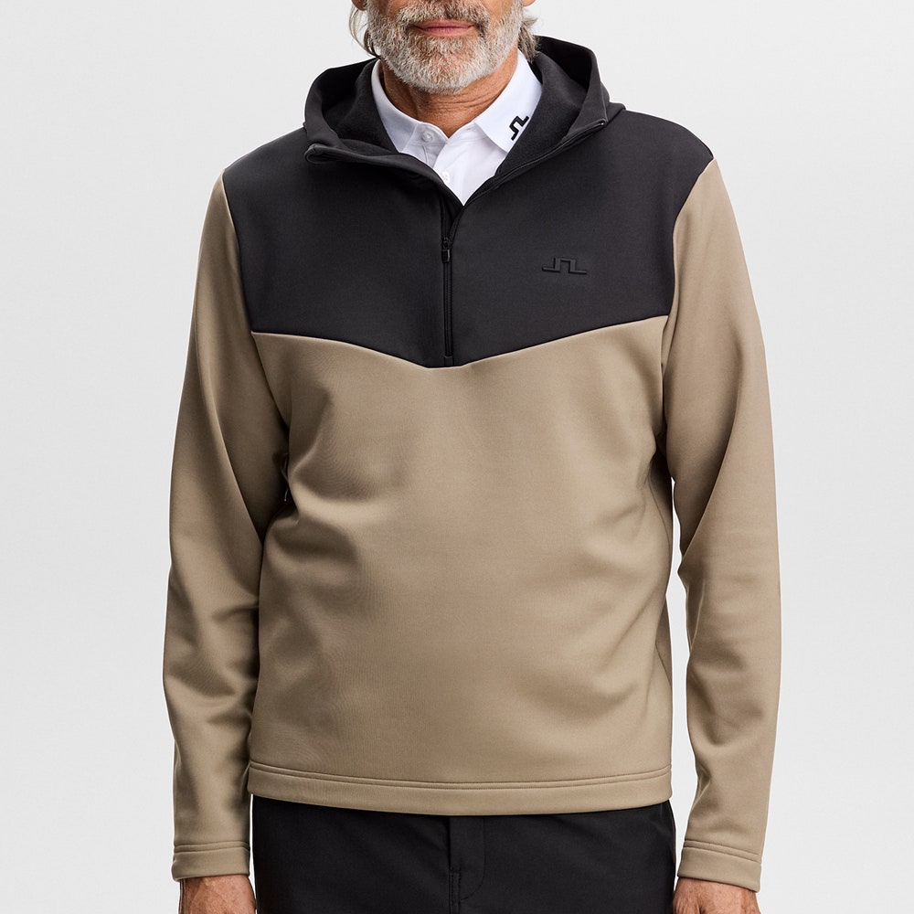J.Lindeberg Golf Pullover - Maclean QZ Hoodie - Brindle AW26