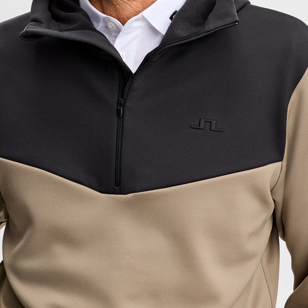 J.Lindeberg Golf Pullover - Maclean QZ Hoodie - Brindle AW26