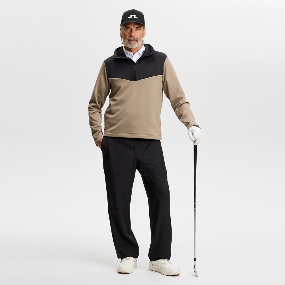 J.Lindeberg Golf Pullover - Maclean QZ Hoodie - Brindle AW26
