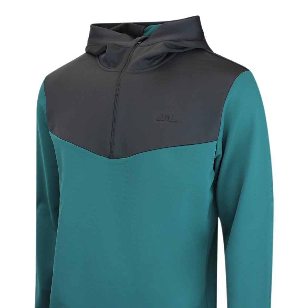 J.Lindeberg Golf Pullover - Maclean QZ Hoodie - Forest Biome AW26