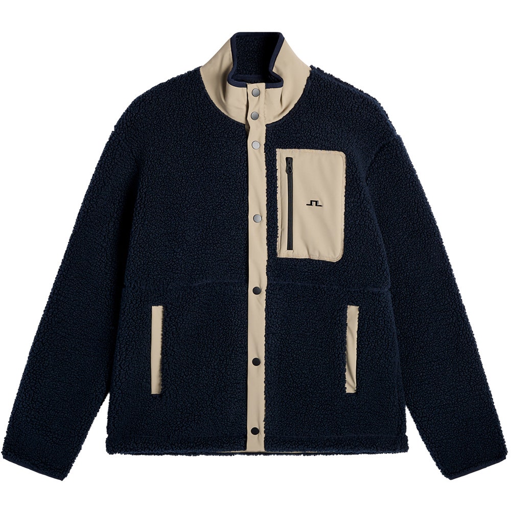J.Lindeberg Golf Pullover - Marshall Fleece Hybrid - JL Navy AW26