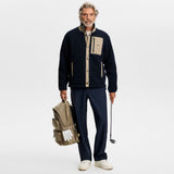 J.Lindeberg Golf Pullover - Marshall Fleece Hybrid - JL Navy AW26