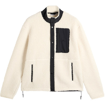 J.Lindeberg Golf Pullover - Marshall Fleece Hybrid - Tofu AW26