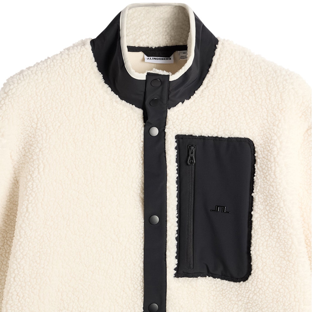 J.Lindeberg Golf Pullover - Marshall Fleece Hybrid - Tofu AW26