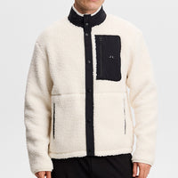J.Lindeberg Golf Pullover - Marshall Fleece Hybrid - Tofu AW26
