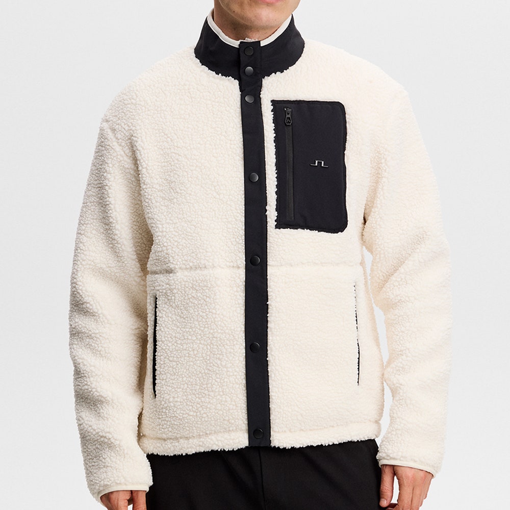 J.Lindeberg Golf Pullover - Marshall Fleece Hybrid - Tofu AW26