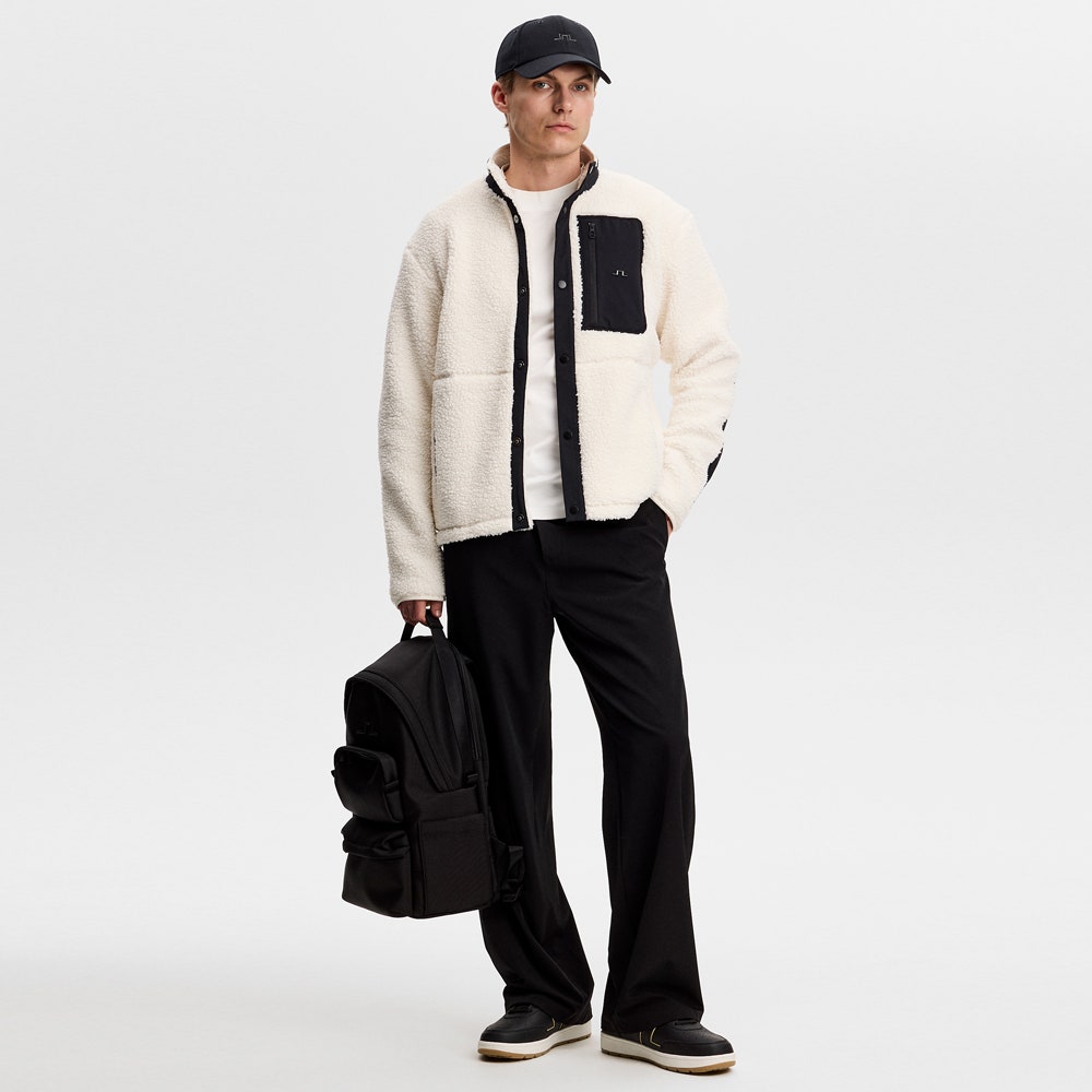 J.Lindeberg Golf Pullover - Marshall Fleece Hybrid - Tofu AW26