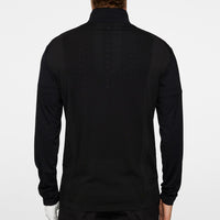 J.Lindeberg Golf Pullover - Olof Tech QZ Mid - Black AW25