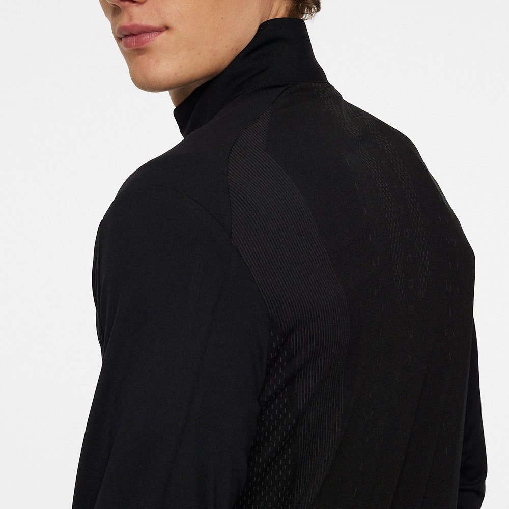 J.Lindeberg Golf Pullover - Olof Tech QZ Mid - Black AW25