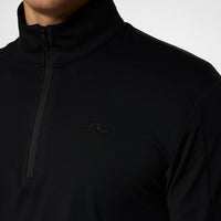 J.Lindeberg Golf Pullover - Olof Tech QZ Mid - Black AW25