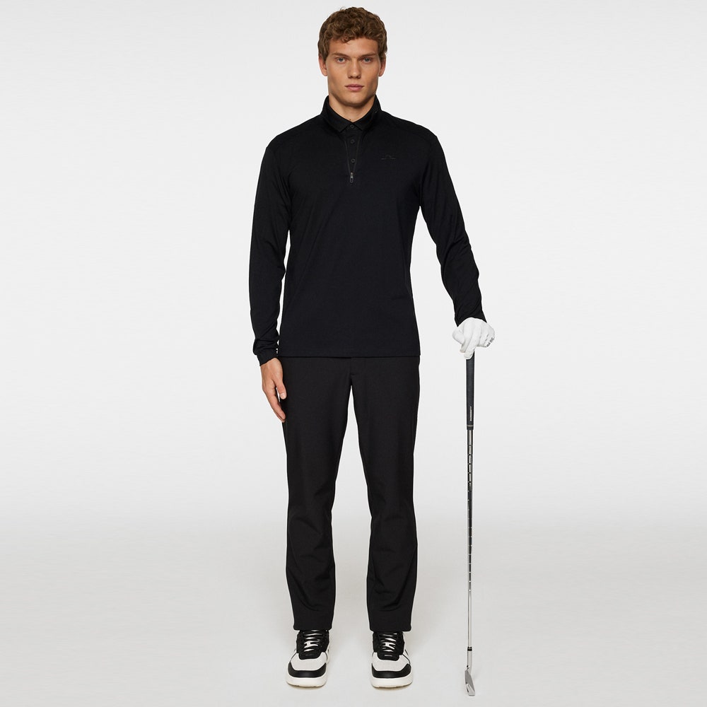 J.Lindeberg Golf Pullover - Olof Tech QZ Mid - Black AW25