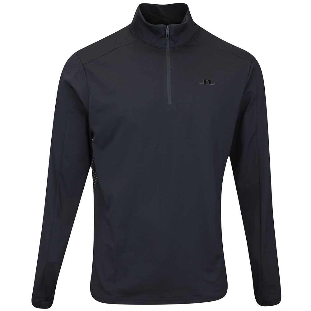 J.Lindeberg Golf Pullover - Olof Tech QZ Mid - Black AW25