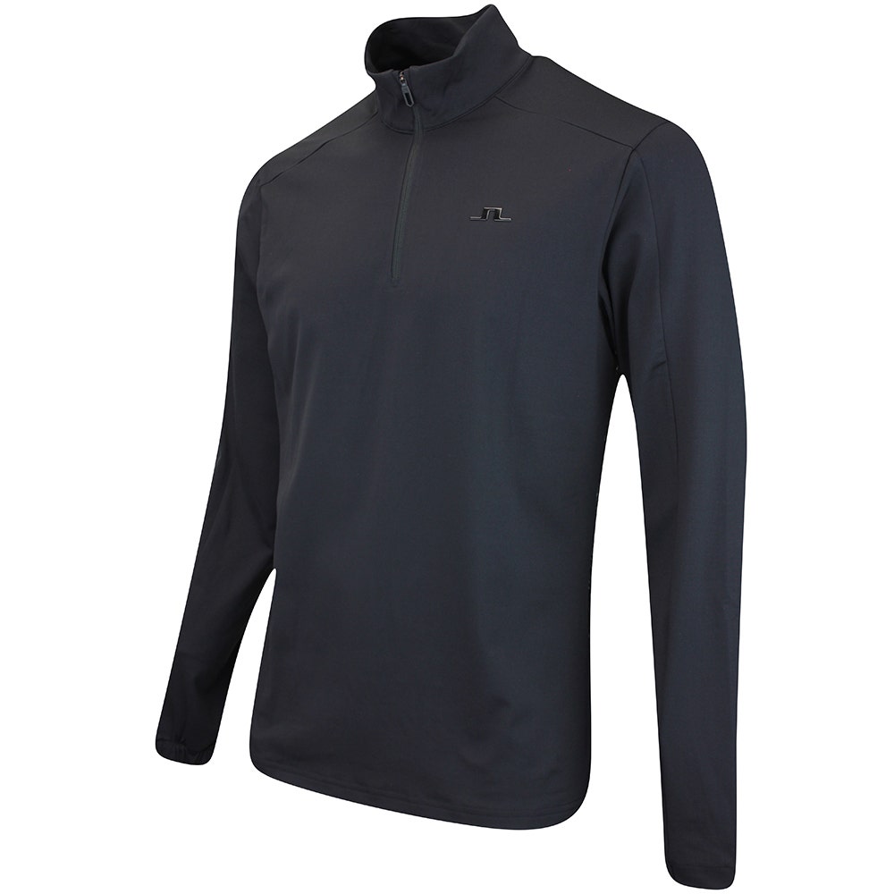 J.Lindeberg Golf Pullover - Olof Tech QZ Mid - Black AW25