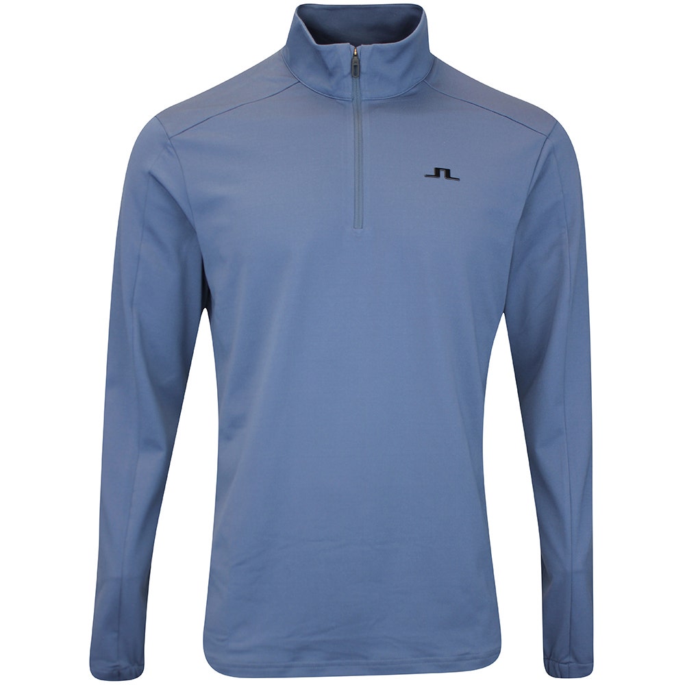 J.Lindeberg Golf Pullover - Olof Tech QZ Mid - Vintage Indigo AW25