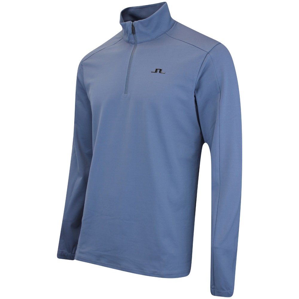 J.Lindeberg Golf Pullover - Olof Tech QZ Mid - Vintage Indigo AW25
