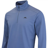 J.Lindeberg Golf Pullover - Olof Tech QZ Mid - Vintage Indigo AW25