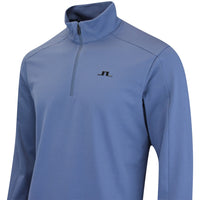 J.Lindeberg Golf Pullover - Olof Tech QZ Mid - Vintage Indigo AW25
