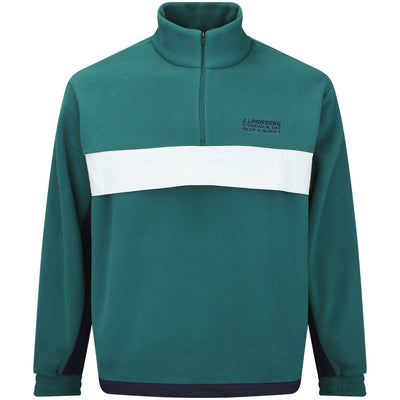 J.Lindeberg Golf Pullover - Quinn Fleece Hybrid QZ - Forest Biome AW26
