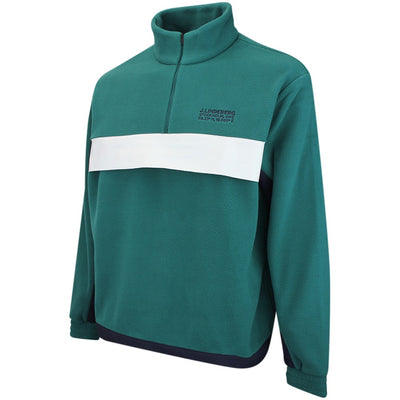J.Lindeberg Golf Pullover - Quinn Fleece Hybrid QZ - Forest Biome AW26