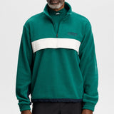 J.Lindeberg Golf Pullover - Quinn Fleece Hybrid QZ - Forest Biome AW26