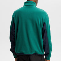 J.Lindeberg Golf Pullover - Quinn Fleece Hybrid QZ - Forest Biome AW26