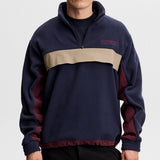 J.Lindeberg Golf Pullover - Quinn Fleece Hybrid QZ - JL Navy AW26