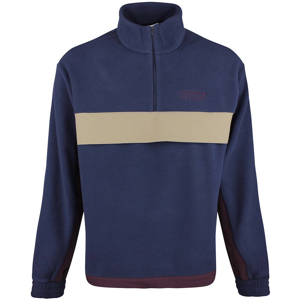 J.Lindeberg Golf Pullover - Quinn Fleece Hybrid QZ - JL Navy AW26