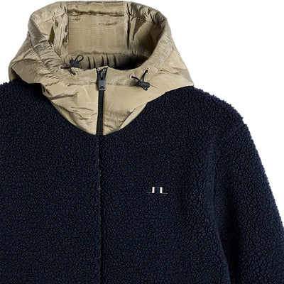 J.Lindeberg Golf Pullover - Varek Fleece Hoodie - JL Navy AW26
