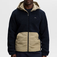 J.Lindeberg Golf Pullover - Varek Fleece Hoodie - JL Navy AW26