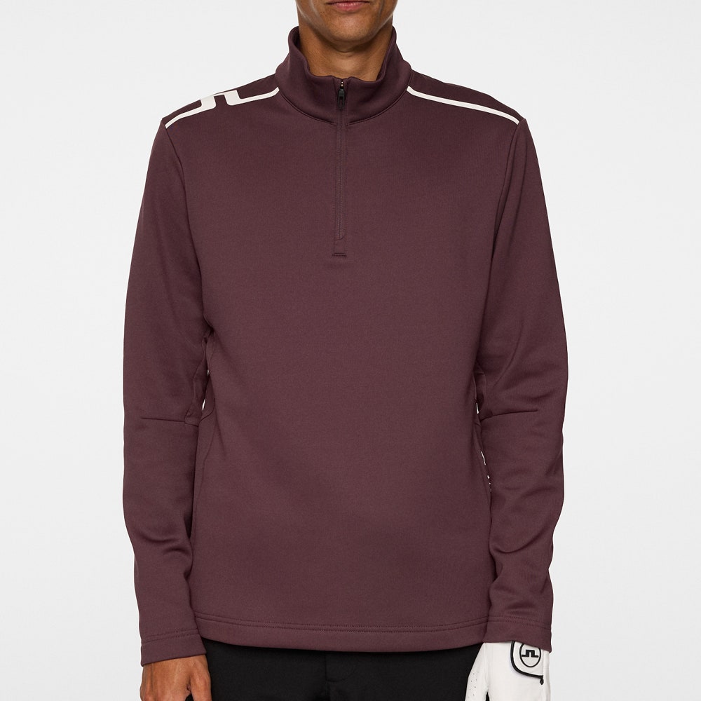 J.Lindeberg Golf Pullover - Vinnie QZ Mid - Huckleberry AW25