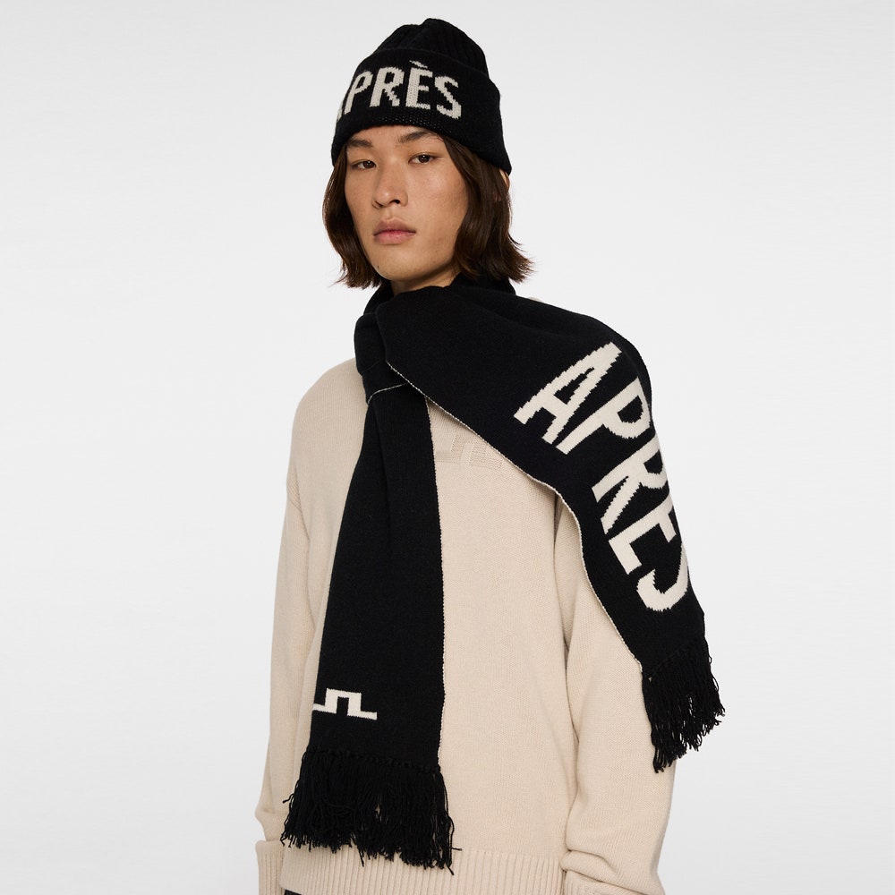 J.Lindeberg Golf Scarf - Jasper Après Golf - Black PS26