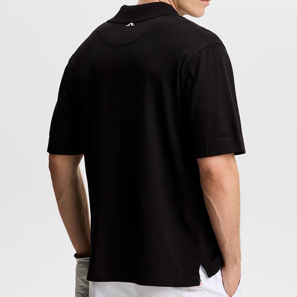J.Lindeberg Golf Shirt - 30Y Jesper Retro Relaxed Fit - Black SH26