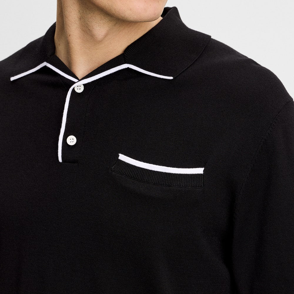 J.Lindeberg Golf Shirt - 30Y Jesper Retro Relaxed Fit - Black SH26