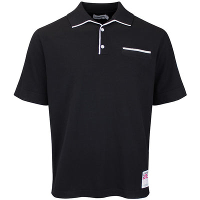 J.Lindeberg Golf Shirt - 30Y Jesper Retro Relaxed Fit - Black SH26