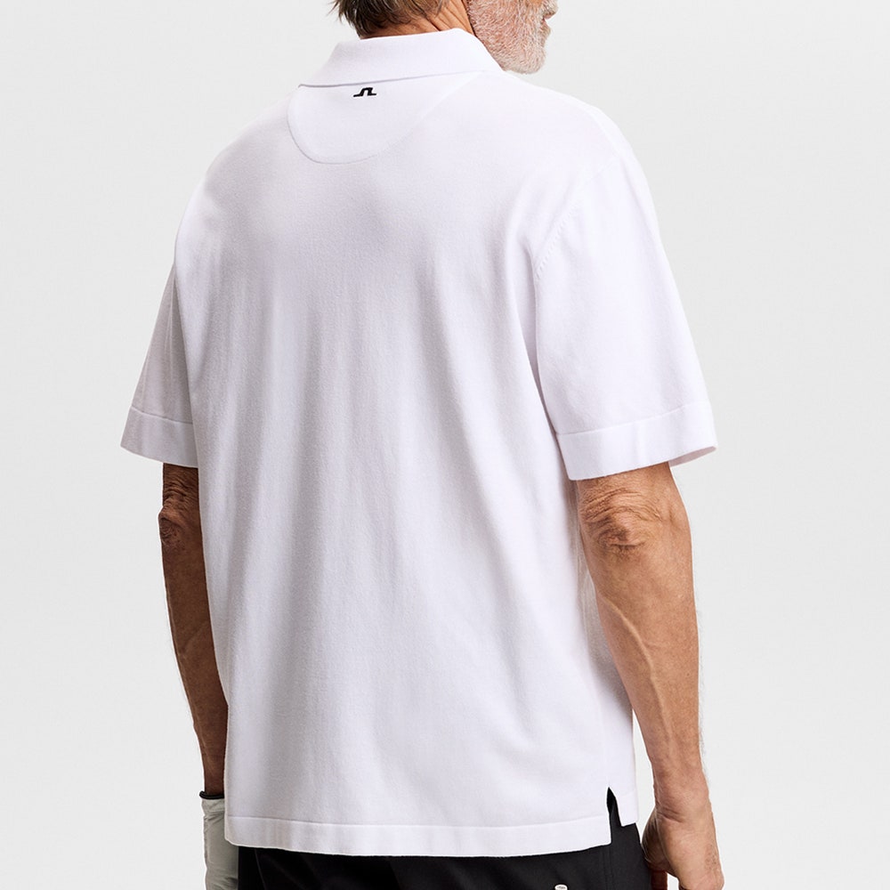 J.Lindeberg Golf Shirt - 30Y Jesper Retro Relaxed Fit - White SH26