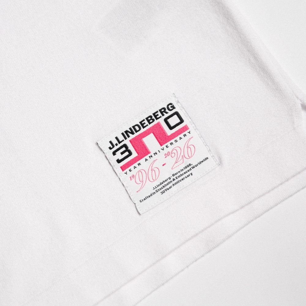 J.Lindeberg Golf Shirt - 30Y Jesper Retro Relaxed Fit - White SH26