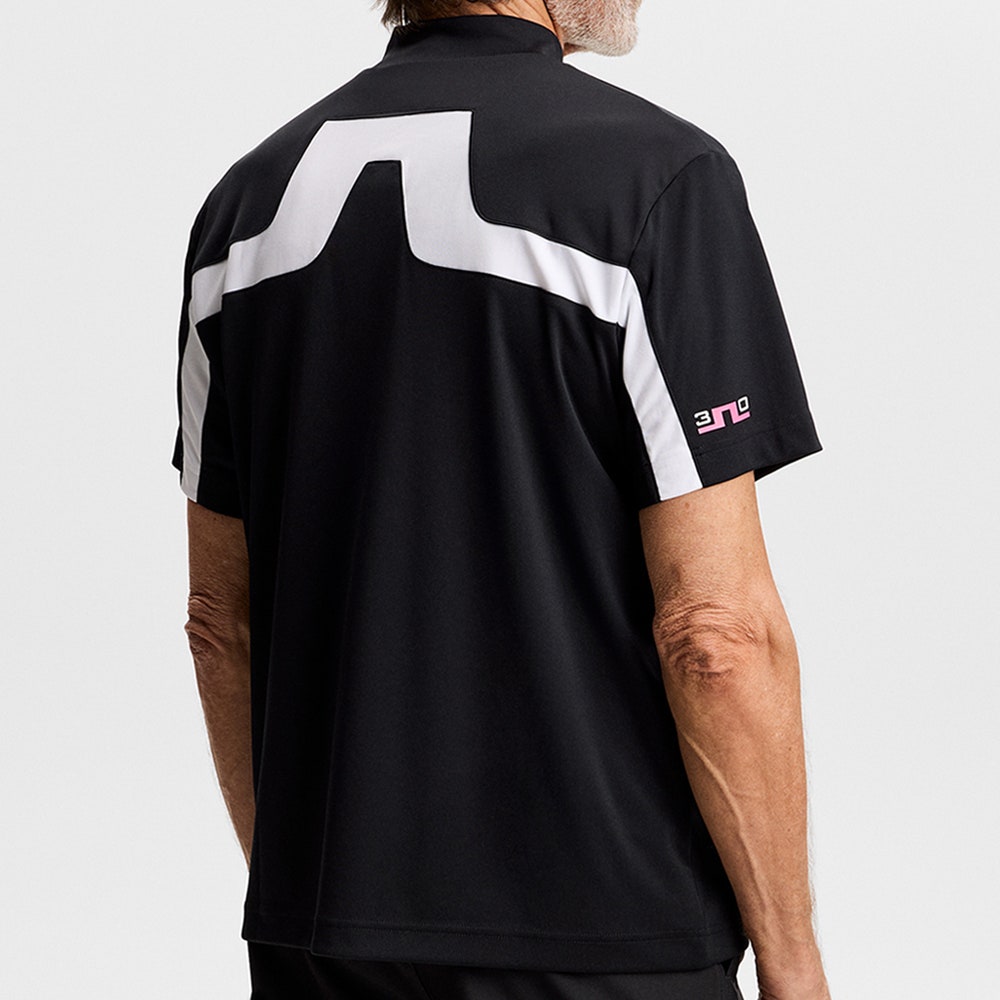 J.Lindeberg Golf Shirt - 30Y Rory KV Mock Neck Reg. Fit - Black SH26