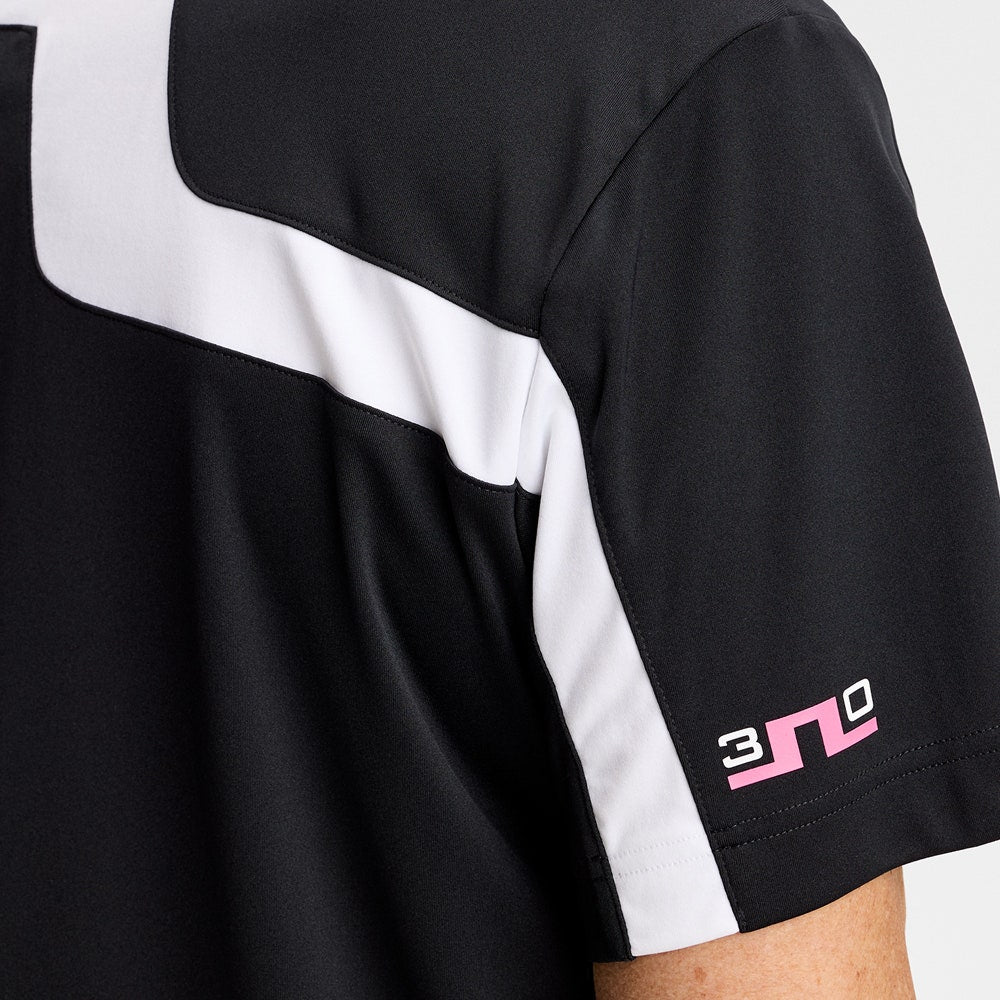J.Lindeberg Golf Shirt - 30Y Rory KV Mock Neck Reg. Fit - Black SH26