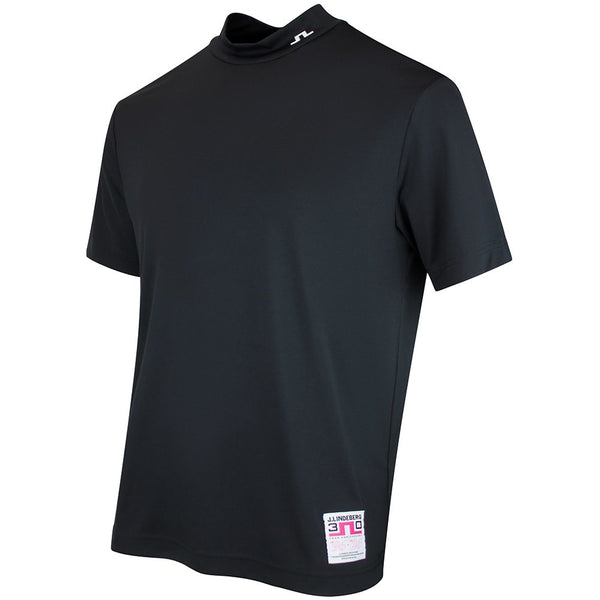 J.Lindeberg Golf Shirt - 30Y Rory KV Mock Neck Reg. Fit - Black SH26
