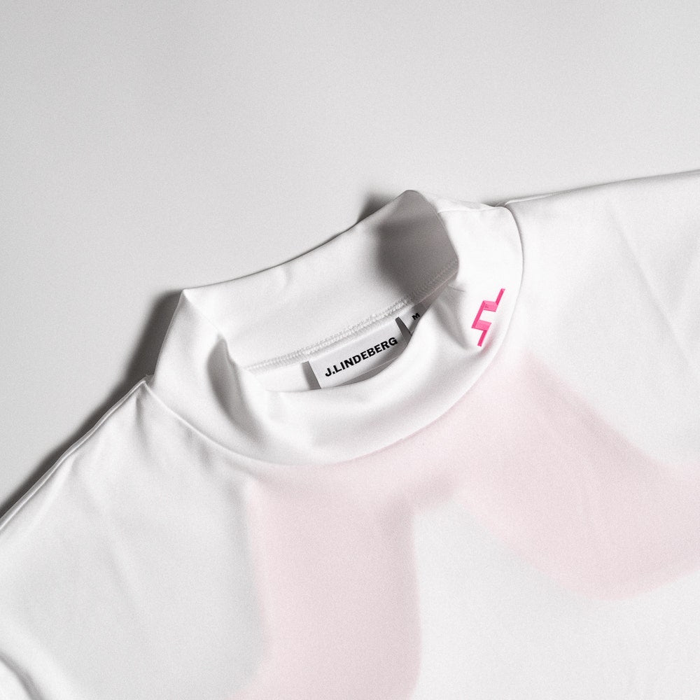 J.Lindeberg Golf Shirt - 30Y Rory KV Mock Neck Reg. Fit - White SH26