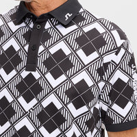 J.Lindeberg Golf Shirt - 30Y Tour Tech Argyle Regular Fit - Black SH26