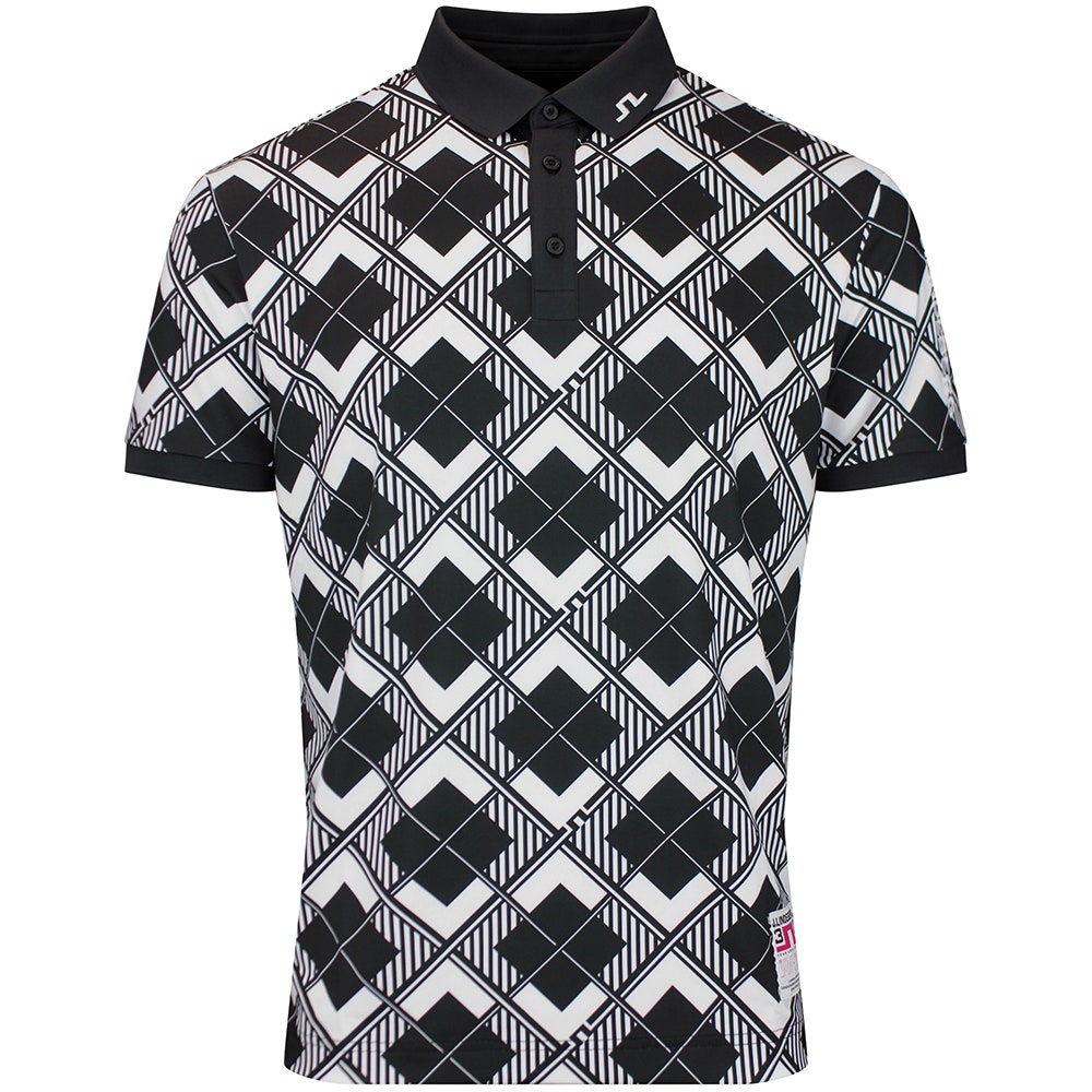 J.Lindeberg Golf Shirt - 30Y Tour Tech Argyle Regular Fit - Black SH26