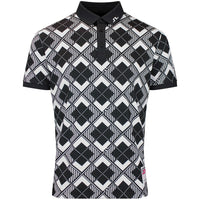 J.Lindeberg Golf Shirt - 30Y Tour Tech Argyle Regular Fit - Black SH26