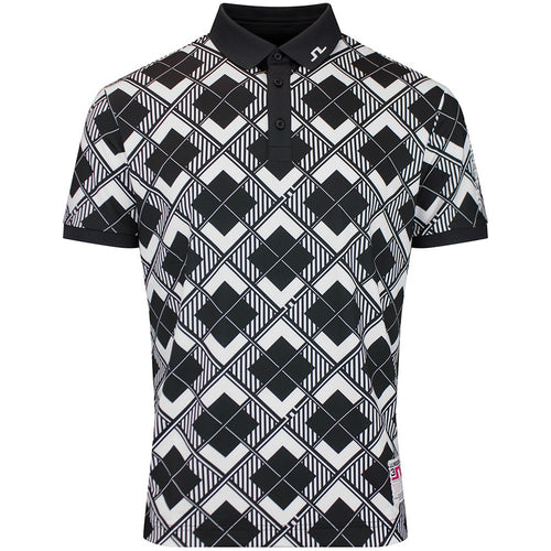 J.Lindeberg Golf Shirt - 30Y Tour Tech Argyle Regular Fit - Black SH26