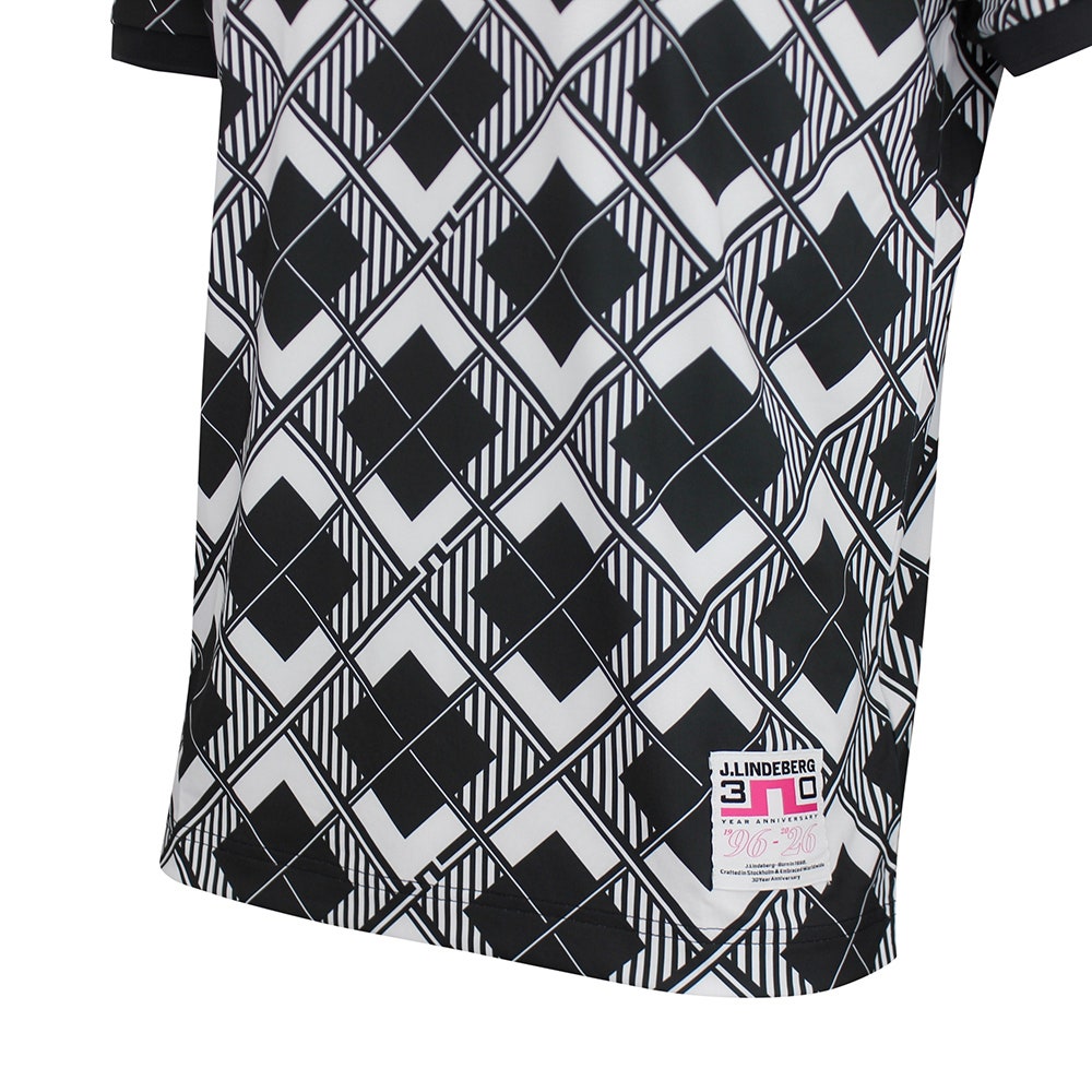 J.Lindeberg Golf Shirt - 30Y Tour Tech Argyle Regular Fit - Black SH26